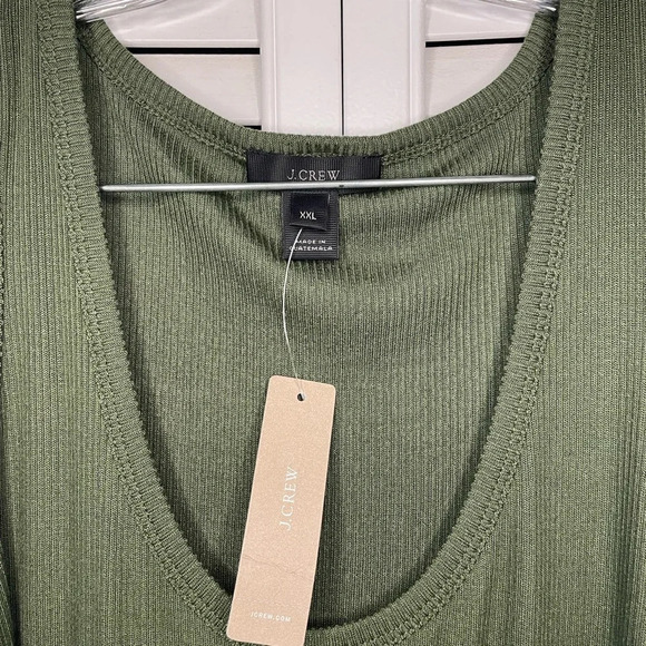 J. Crew NWT Green Olive Scoop-neck Size XXL Women’s 1993 Favorite Tank Ribbed - Picture 2 of 12